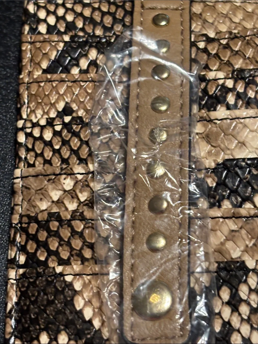 INC‎ International Concepts Tan and Black Snake-Print Wallet